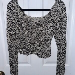 Urban Outfitters Black and White Leopard Print Top
